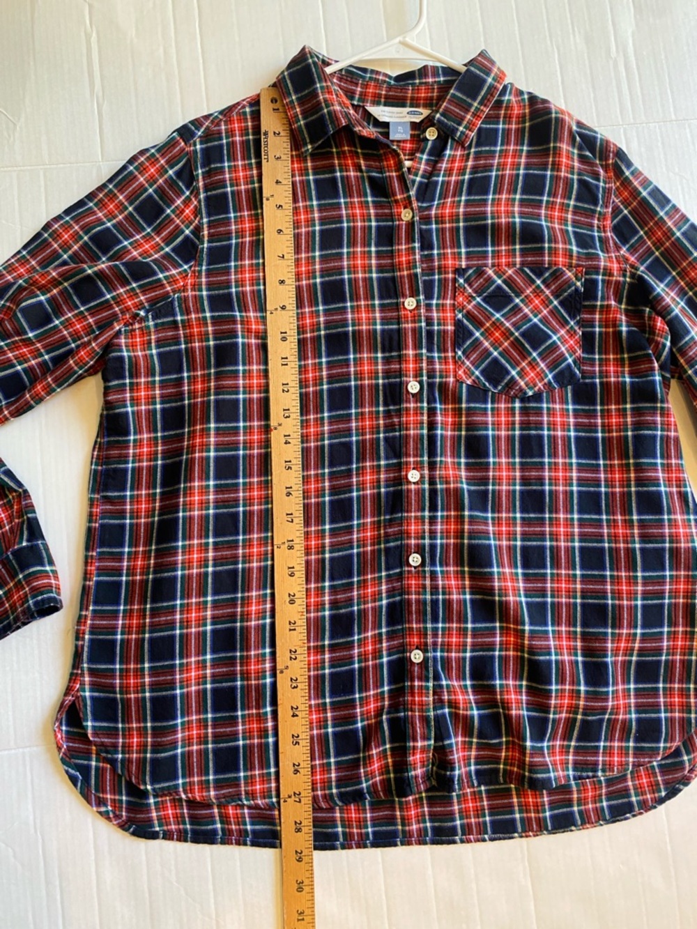 Upcycled Plaid Flannel Shirt with Queen Graphic Size XL - Picture 3 of 7